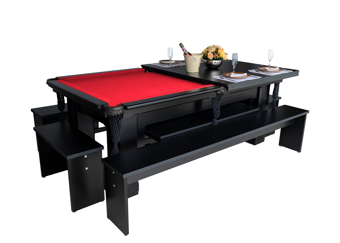 Mesa de Snooker jantar estilo americano (com gaveta) 2,0m x 1,30m + Tampão  2,10 x 1,40 Bilhar Paulista